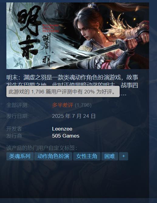 遭遇背叛之痛!《明末:渊虚之羽》预购用户竟发现缺失一个DLC
遭遇背叛之痛!《明末:渊虚之羽》预购用户竟发现缺失一个DLC