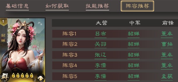 《三国乱世霸王》中貂蝉的最佳搭配方案推荐
《三国乱世霸王》中貂蝉的最佳搭配方案推荐