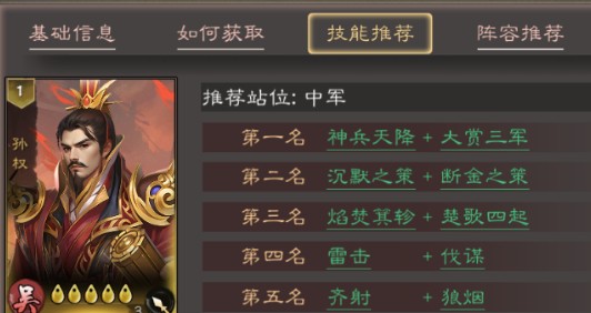 《三国乱世霸王》孙权技能介绍及角色定位详解