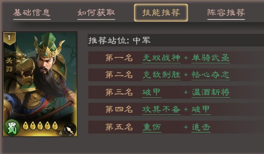 《三国乱世霸王》中关于关羽的最佳队伍组合建议