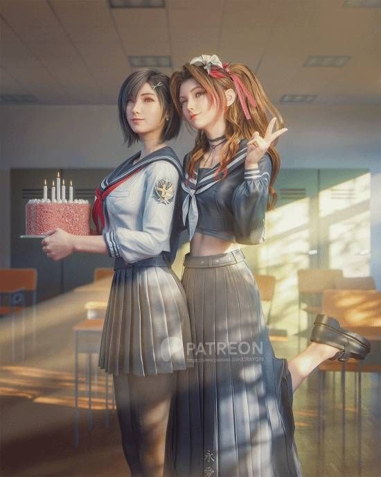 《最终幻想7RE》爱丽丝的3D精美图片欣赏：圣诞节穿搭展现娇媚魅力！