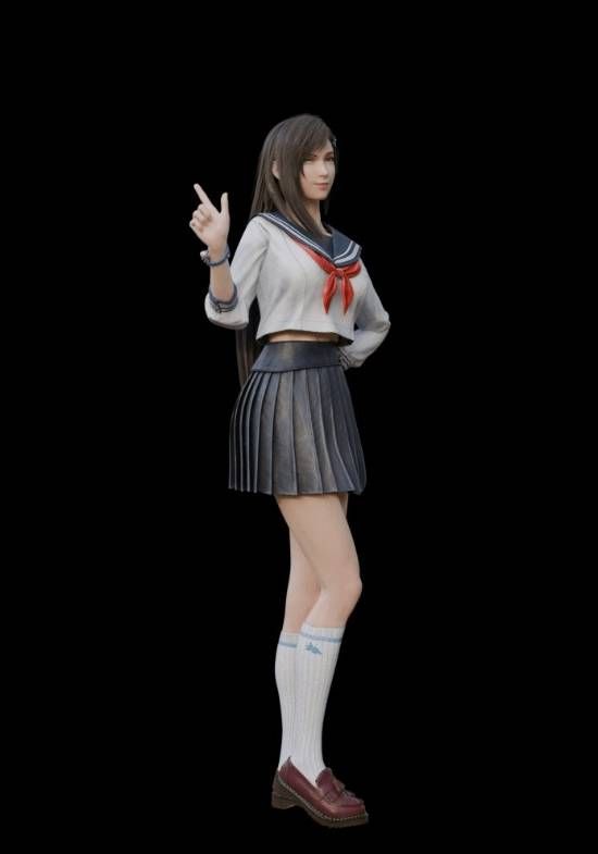 《最终幻想7RE》爱丽丝的3D精美图片欣赏：圣诞节穿搭展现娇媚魅力！