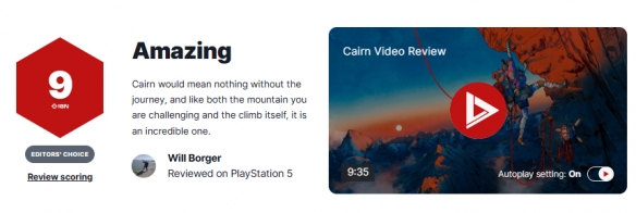 《孤山独影》IGN评分9分：一次令人难以置信的登顶之旅！
