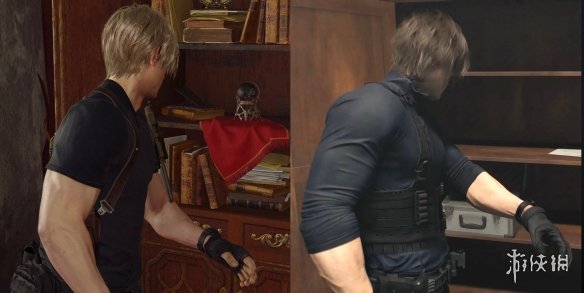 艾达王都因羞涩而面红了！《生化危机9》中里昂的肌肉线条爆发式增长，身材变得异常壮硕，令人震惊。

