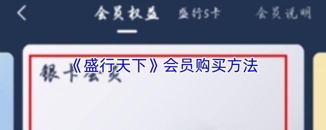 《盛行天下》会员注册购买指南