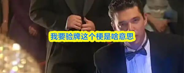 我想了解“我要验牌”这个梗的具体含义。