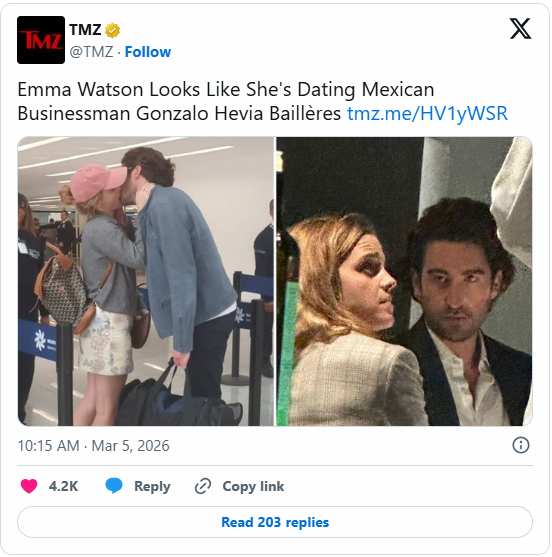 艾玛·沃特森新恋情曝光！与富豪公然在机场激吻