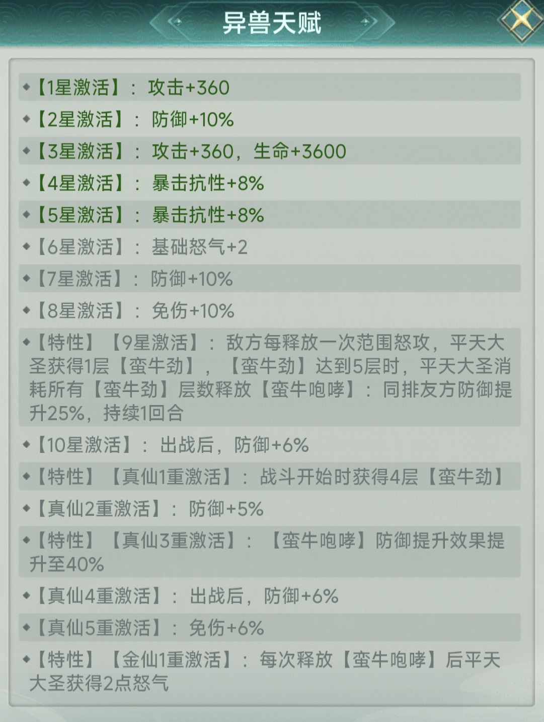 《异兽灵境》中平天大圣的详细介绍