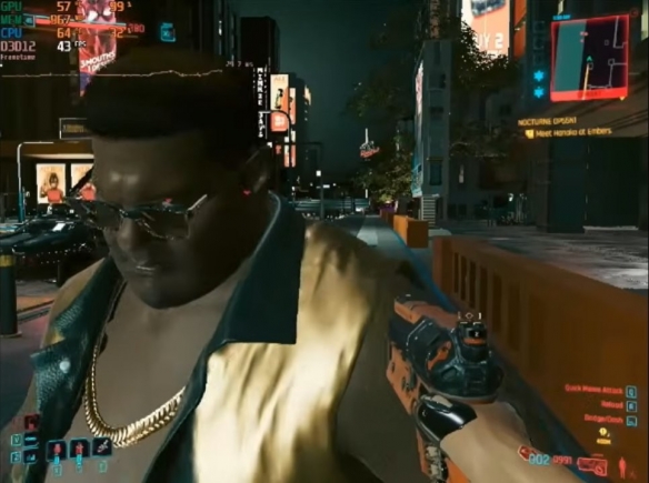 《赛博朋克2077》在配置极低的显存条件下依然实现了基本的可玩性，帧率最高达到50FPS！