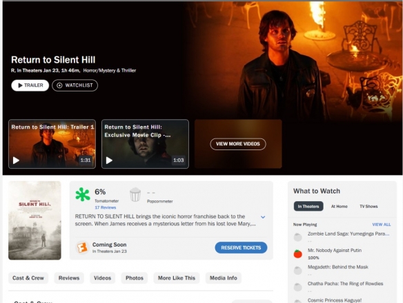 年度最令人失望的作品！《重返寂静岭》成为整个系列中评分最低的电影