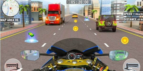 公路摩托车骑手驾驶