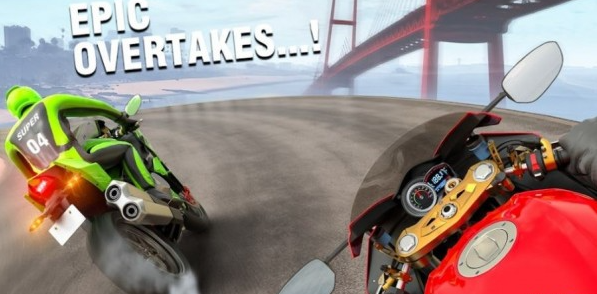 公路摩托车骑手驾驶